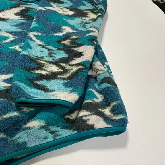 Patagonia Vintage Small Synchilla Trout Tales Elwha Blue Snap-T Fleece - Picture 11 of 15